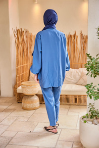 Cebi Taş Detaylı Takım Mavi