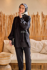 Cebi Taş Detaylı Takım Siyah