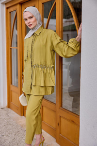 Cebi Taş Detaylı Takım Yağ Yeşil