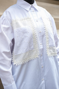 Cep Brode Detaylı Gömlek Beyaz