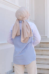 Cep Çizgi Detay Gömlek Beyaz