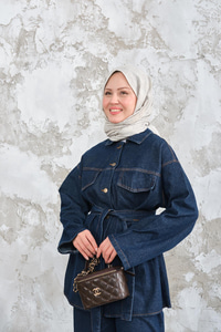 Cep Detay Bel Bağlamalı Kot Takım Lacivert