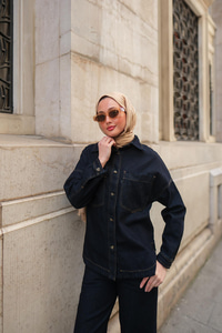 Cep Detay Kot Takım Koyu Mavi