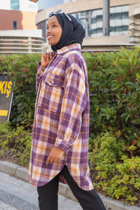 Uygun Fiyatlı CEP DETAY UZUN GOMLEK  MOR | Loccomoda.com 