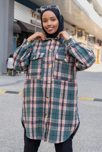 Uygun Fiyatlı CEP DETAY UZUN GOMLEK  YESIL | Loccomoda.com 