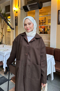 Cep Detaylı Ara Boy Kaşe Kahve