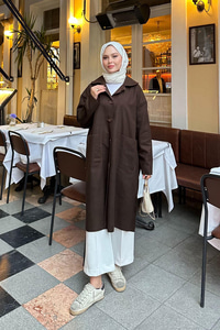 Cep Detaylı Ara Boy Kaşe Kahve