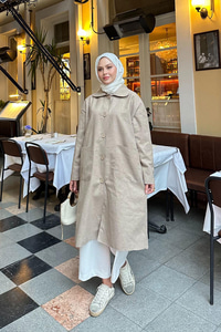 Cep Detaylı Ara Boy Kaşe Vizon