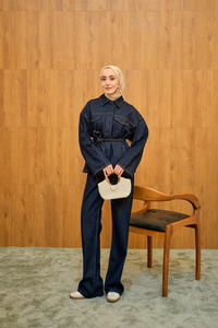 Cep Detaylı Kot Takım Lacivert