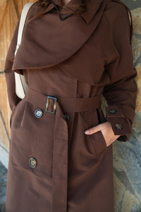 Cep Yaka Trençkot Kahve