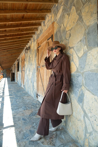 Cep Yaka Trençkot Kahve