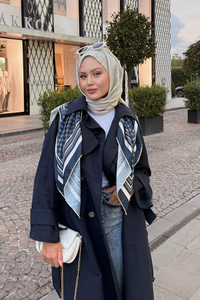 Cep Yaka Trençkot Lacivert