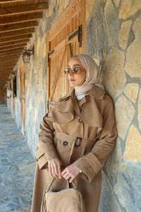 Cep Yaka Trençkot Vizon