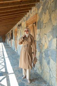 Cep Yaka Trençkot Vizon