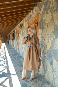 Cep Yaka Trençkot Vizon