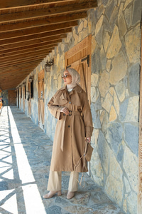 Cep Yaka Trençkot Vizon