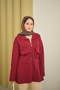 Cepli Keçe Hırka Bordo