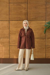 Cepli Keçe Hırka Kahverengi