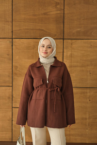 Cepli Keçe Hırka Kahverengi