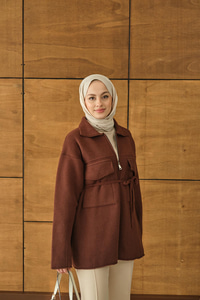 Cepli Keçe Hırka Kahverengi