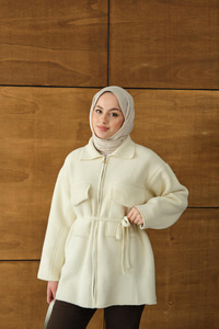 Cepli Keçe Hırka Krem