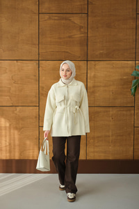 Cepli Keçe Hırka Krem