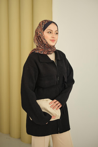 Cepli Keçe Hırka Siyah