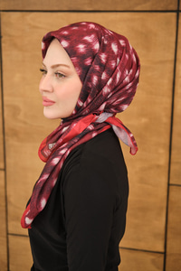 Ceylan Desen Eşarp Bordo