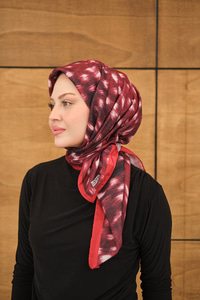 Ceylan Desen Eşarp Bordo