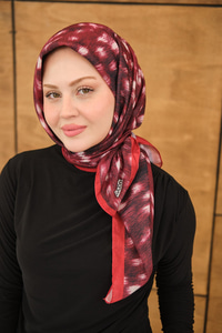 Ceylan Desen Eşarp Bordo