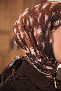 Ceylan Desen Eşarp Kahverengi