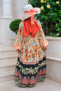 Çiçek Desen Elbise Somon