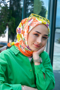 Uygun Fiyatlı CICEK DESEN PILISELI ESARP  SARI | Loccomoda.com 