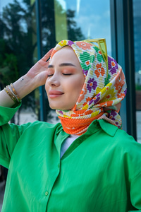 Uygun Fiyatlı CICEK DESEN PILISELI ESARP  SARI | Loccomoda.com 