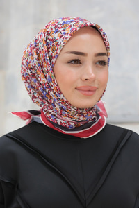 Çicek Desen Soft Eşarp Açık Kahve