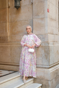 Çicek Desenli Elbise Vişne Çürüğü