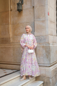 Çicek Desenli Elbise Vişne Çürüğü