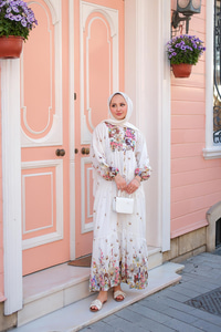 Çicek Desenli Elbise Yeşil