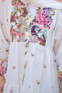 Çicek Desenli Elbise Yeşil