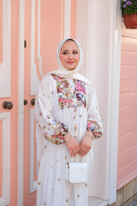 Çicek Desenli Elbise Yeşil