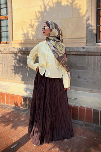 Çiçek Desenli Gömlek Sarı