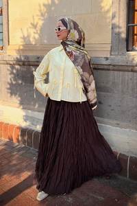 Çiçek Desenli Gömlek Sarı