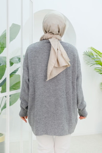 Çicek Düğme Detaylı Buklet Hırka Gri