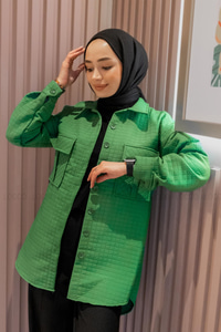 Uygun Fiyatlı CIF CEPLI KAPITONELI GOMLEK BENETTON YESIL | Loccomoda.com 