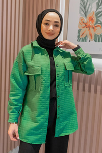 Uygun Fiyatlı CIF CEPLI KAPITONELI GOMLEK BENETTON YESIL | Loccomoda.com 