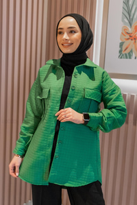 Uygun Fiyatlı CIF CEPLI KAPITONELI GOMLEK BENETTON YESIL | Loccomoda.com 