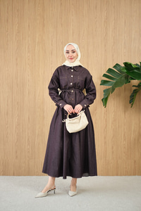 Çift Cep Detay Bel Bağlamalı Kot Takım Mürdüm