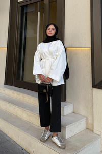 Çift Cepli Ceket Beyaz