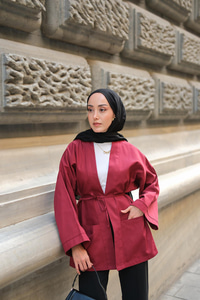 Çift Cepli Ceket Bordo