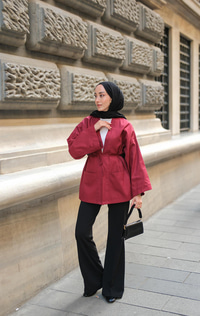 Çift Cepli Ceket Bordo